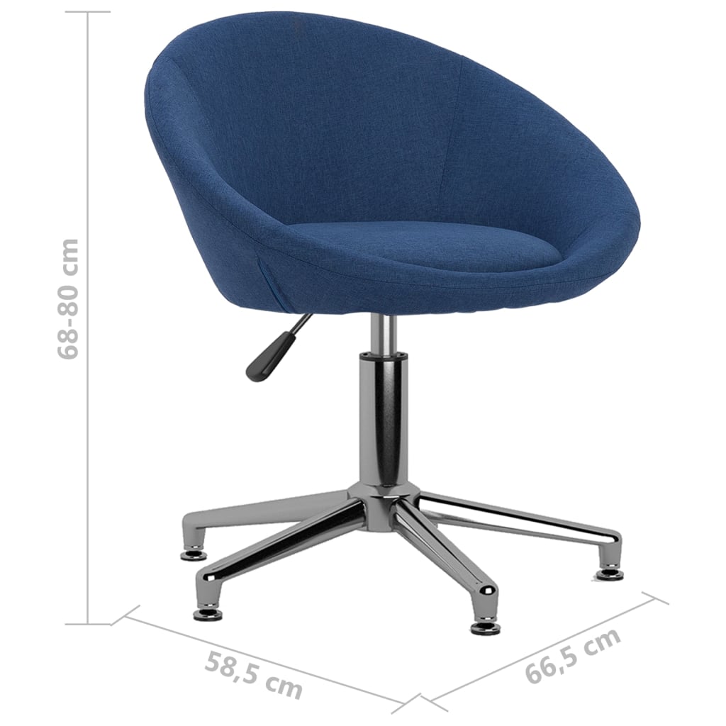 Esszimmerstühle 2 Stk. Drehbar Blau Stoff