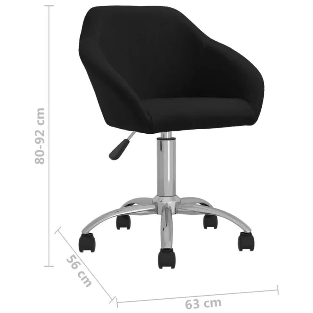 Esszimmerstühle 2 Stk. Drehbar Schwarz Stoff