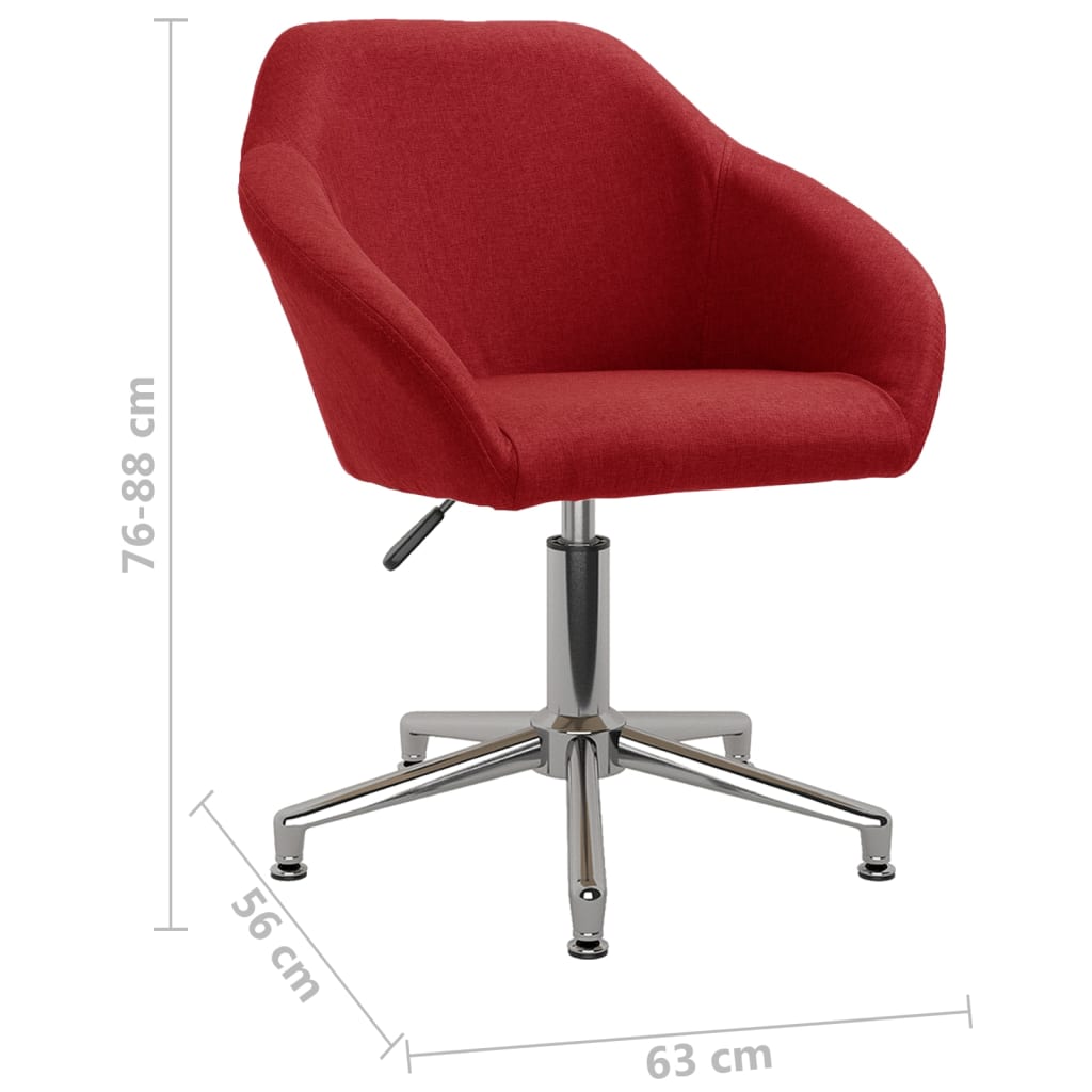 Bürostuhl Drehbar Weinrot Stoff