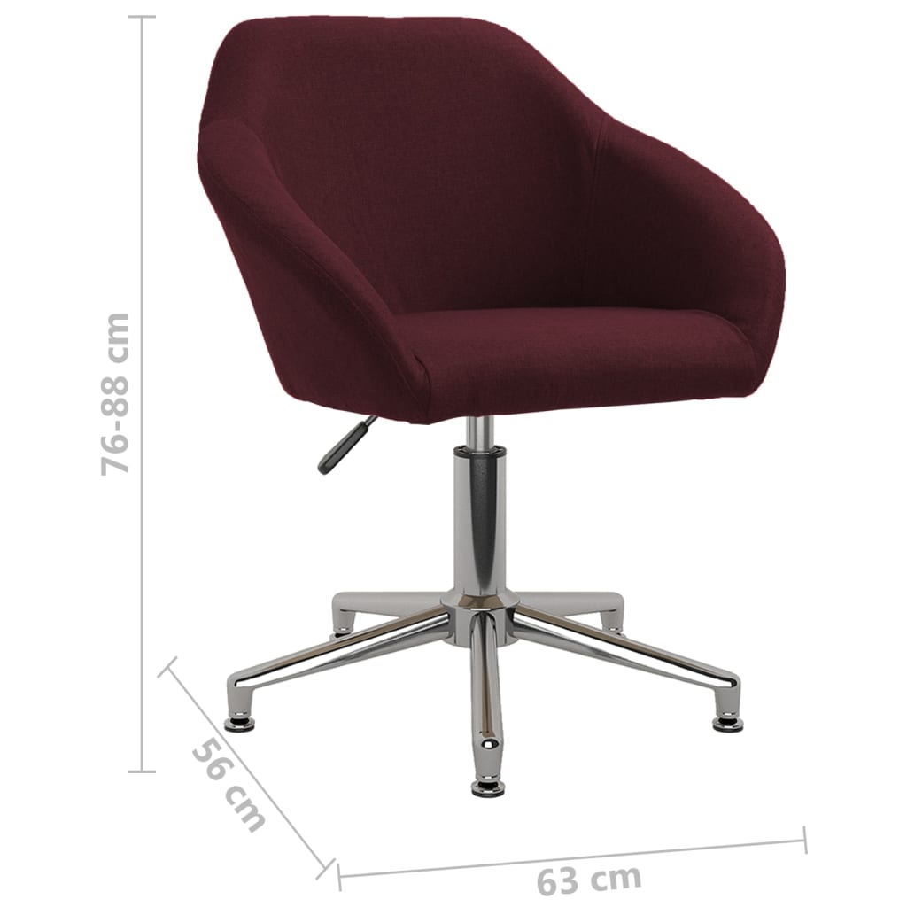 Bürostuhl Drehbar Lila Stoff