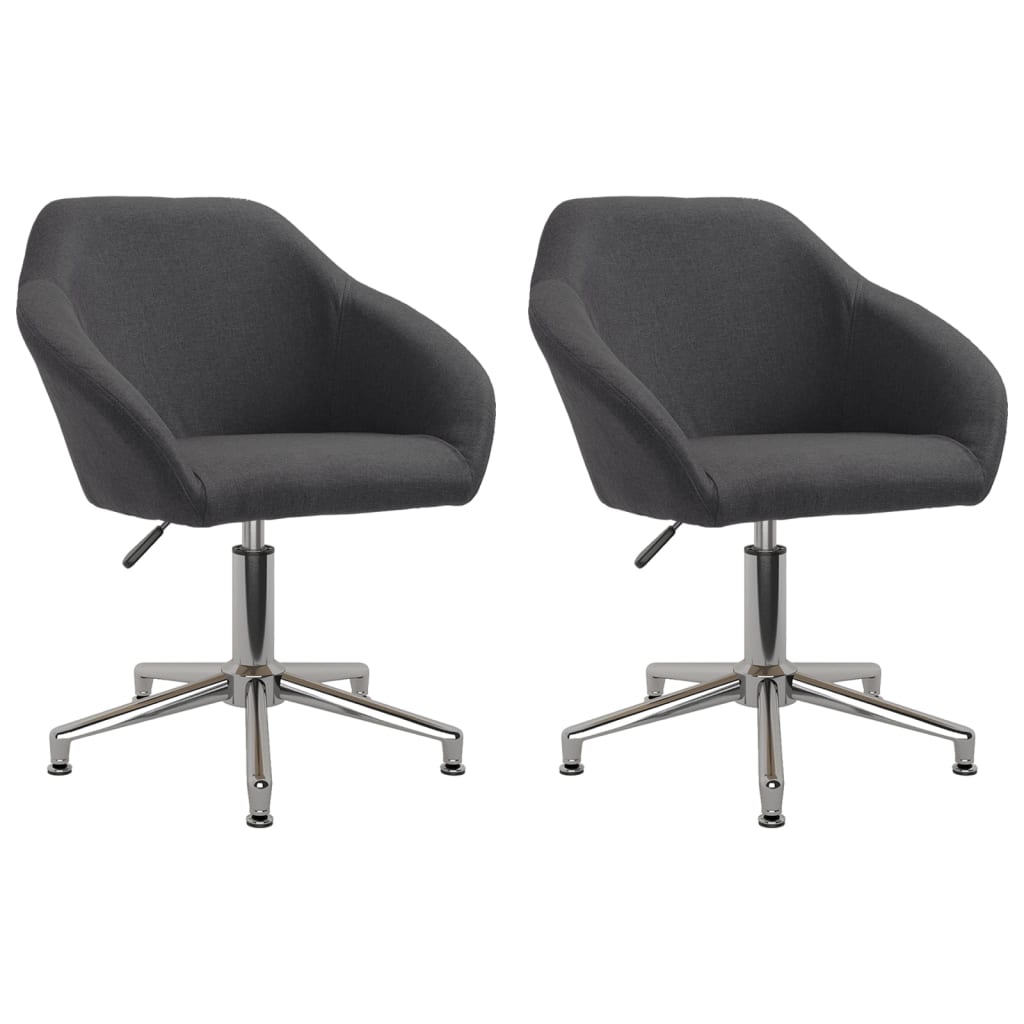 Esszimmerstühle 2 Stk. Drehbar Dunkelgrau Stoff