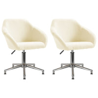 Thumbnail for Esszimmerstühle 2 Stk. Drehbar Creme Stoff