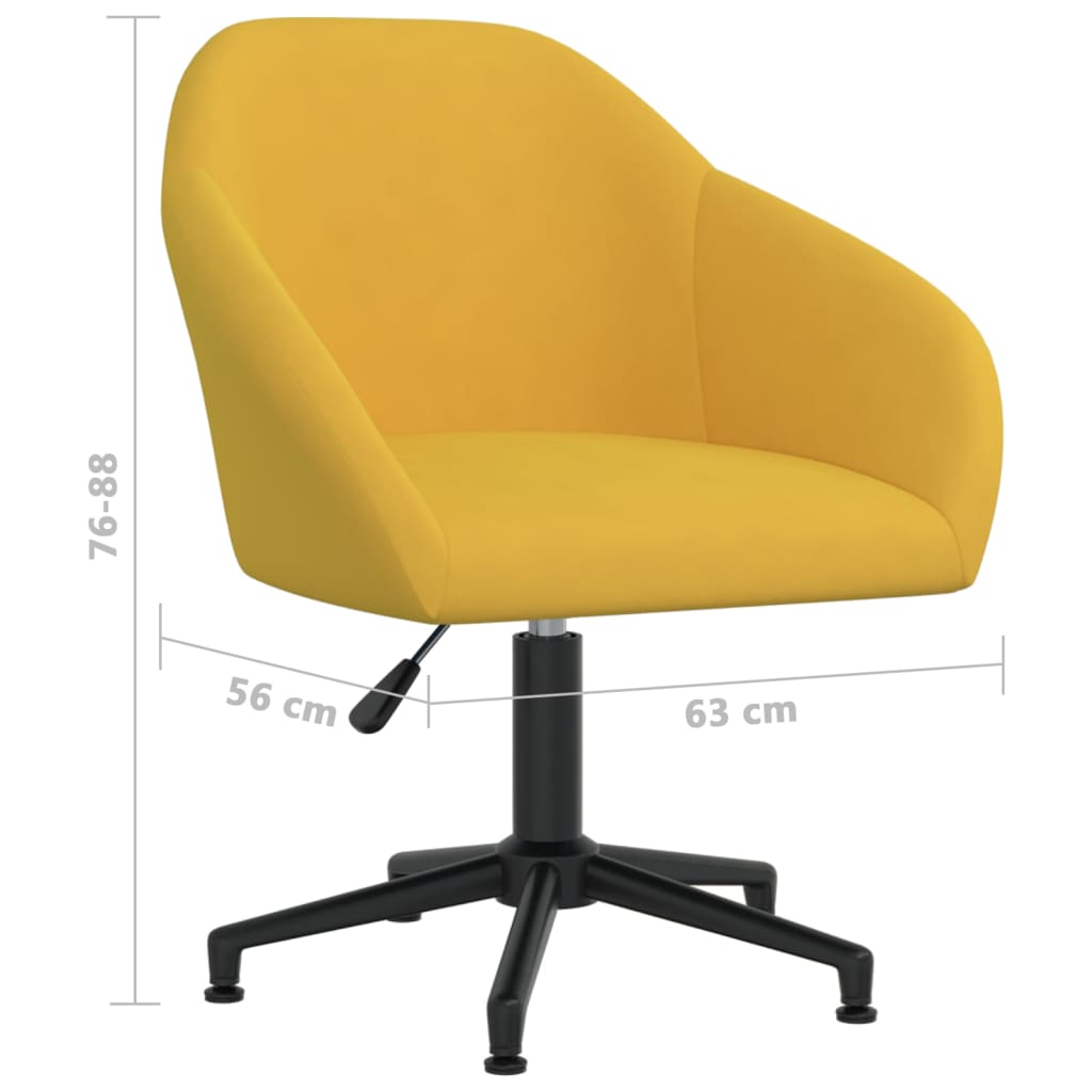 Esszimmerstühle 2 Stk. Drehbar Gelb Samt