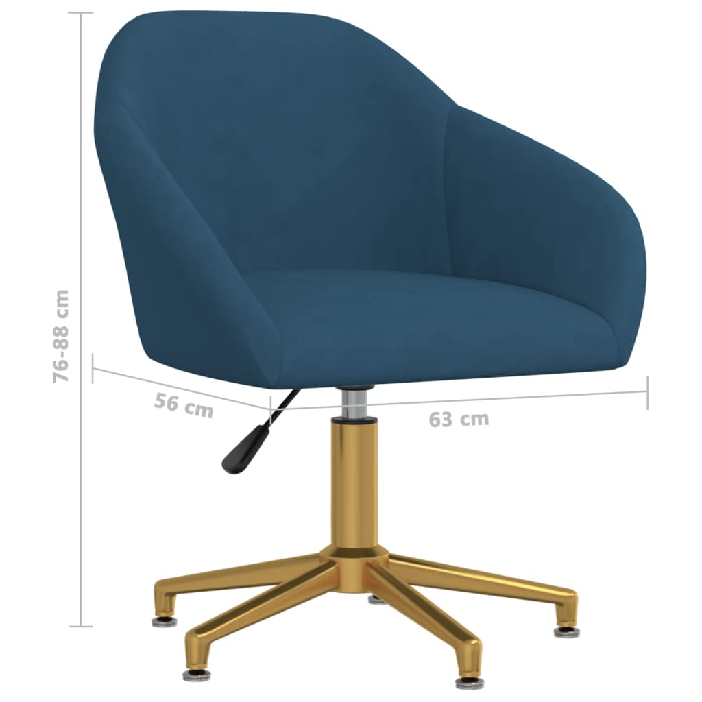 Esszimmerstühle 2 Stk. Drehbar Blau Samt