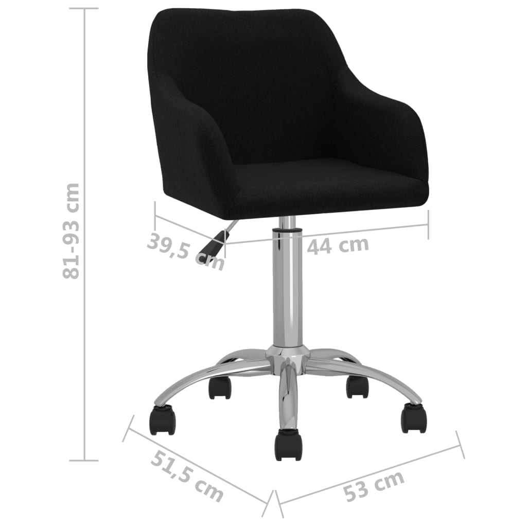 Esszimmerstühle 2 Stk. Drehbar Schwarz Stoff