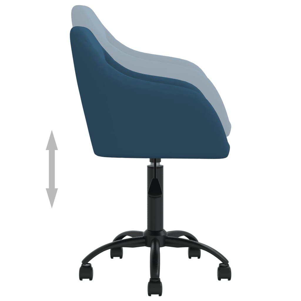 Esszimmerstühle 2 Stk. Drehbar Blau Samt