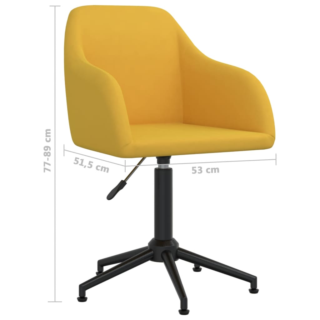 Esszimmerstühle 2 Stk. Drehbar Gelb Samt