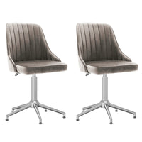 Thumbnail for Esszimmerstühle 2 Stk. Drehbar Hellgrau Samt