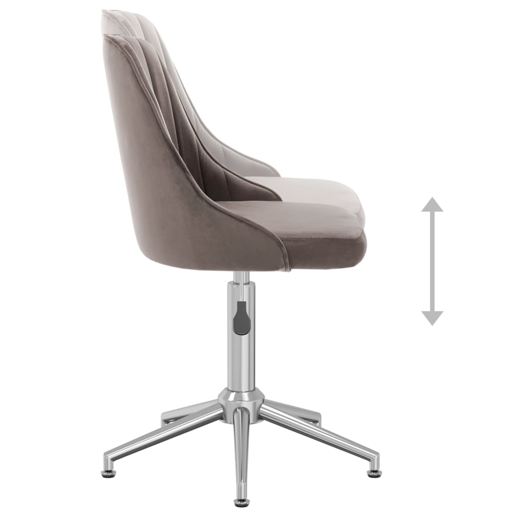 Esszimmerstühle 2 Stk. Drehbar Hellgrau Samt