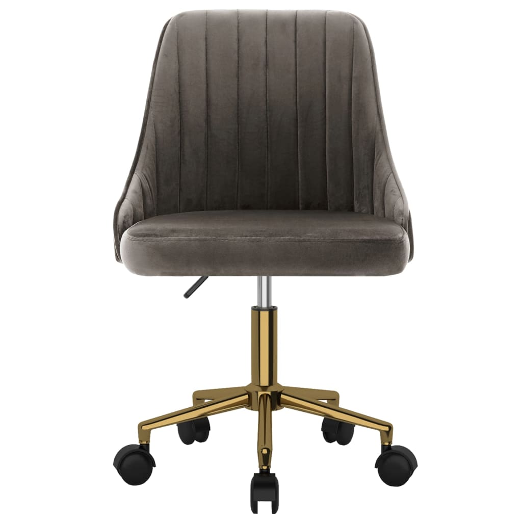 Esszimmerstuhl Drehbar Dunkelgrau Samt