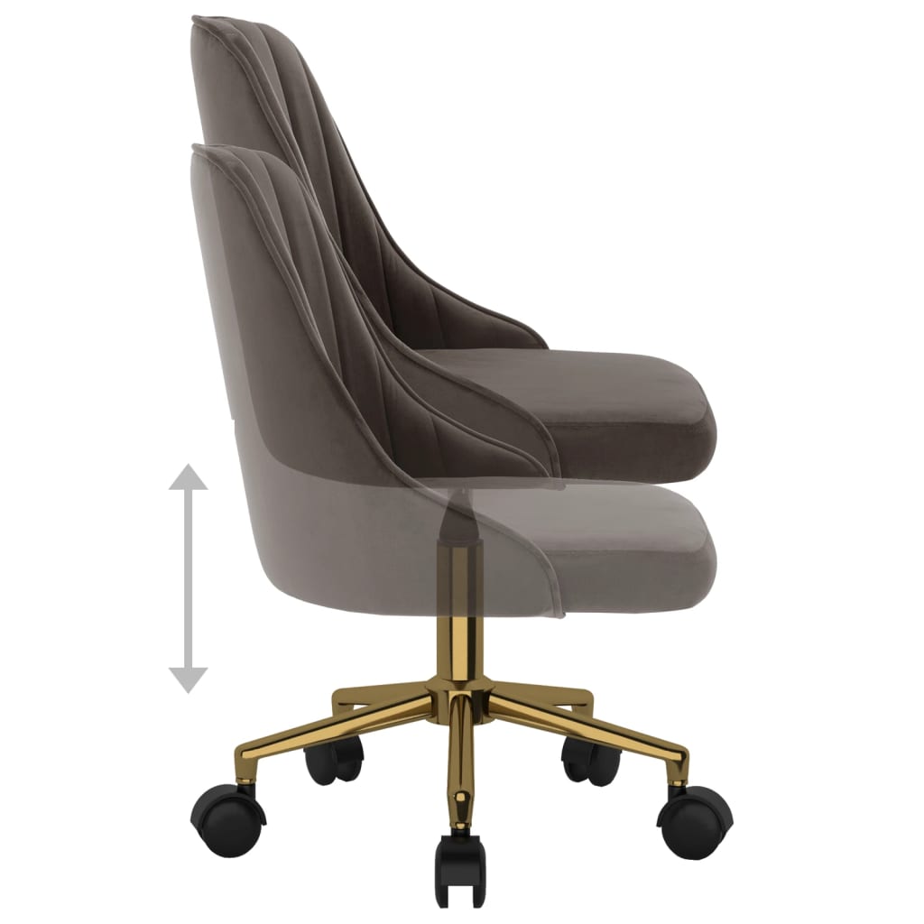 Esszimmerstuhl Drehbar Dunkelgrau Samt