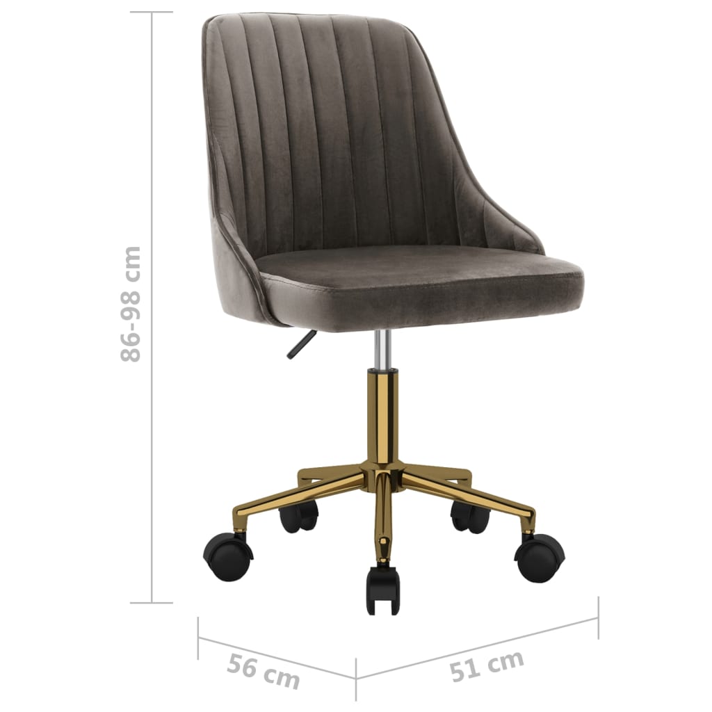 Esszimmerstuhl Drehbar Dunkelgrau Samt