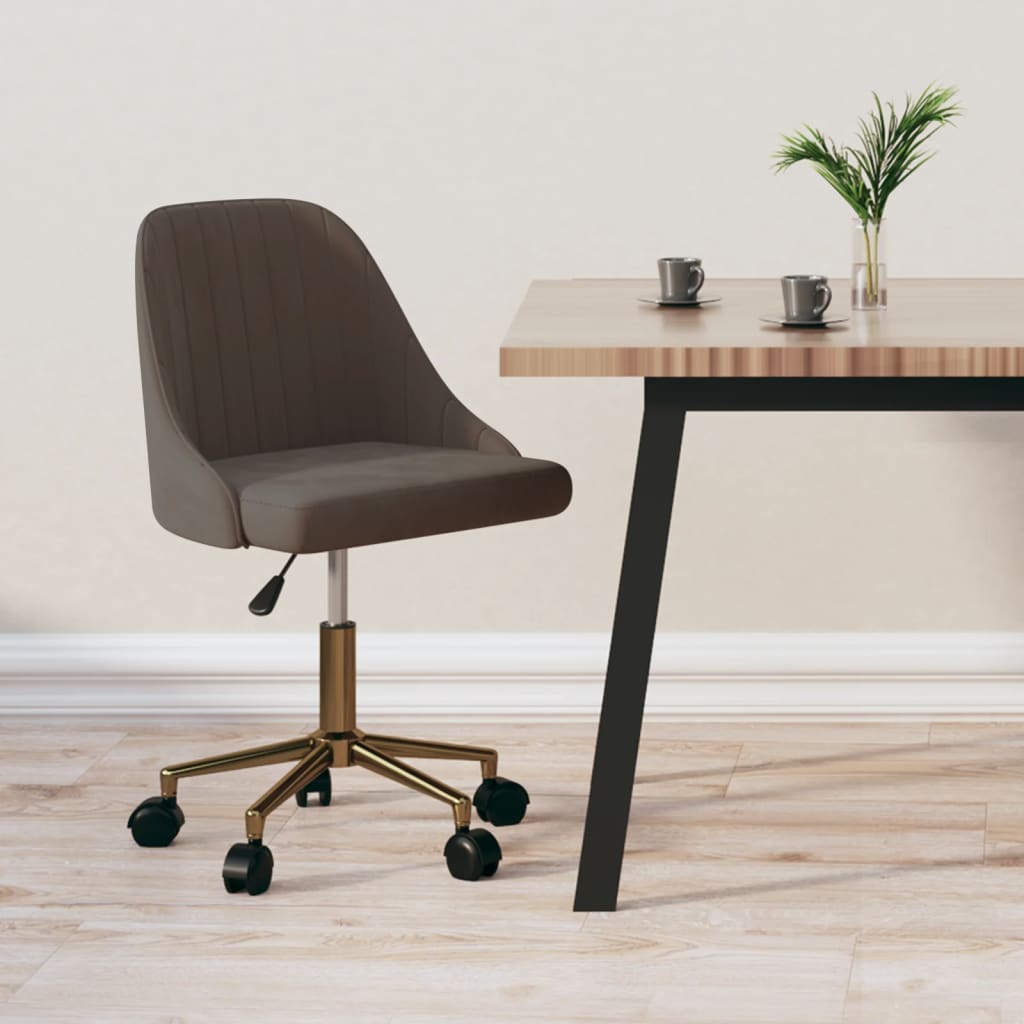 Esszimmerstuhl Drehbar Dunkelgrau Samt