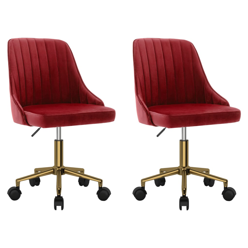 Esszimmerstühle 2 Stk. Drehbar Weinrot Samt