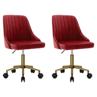 Thumbnail for Esszimmerstühle 2 Stk. Drehbar Weinrot Samt
