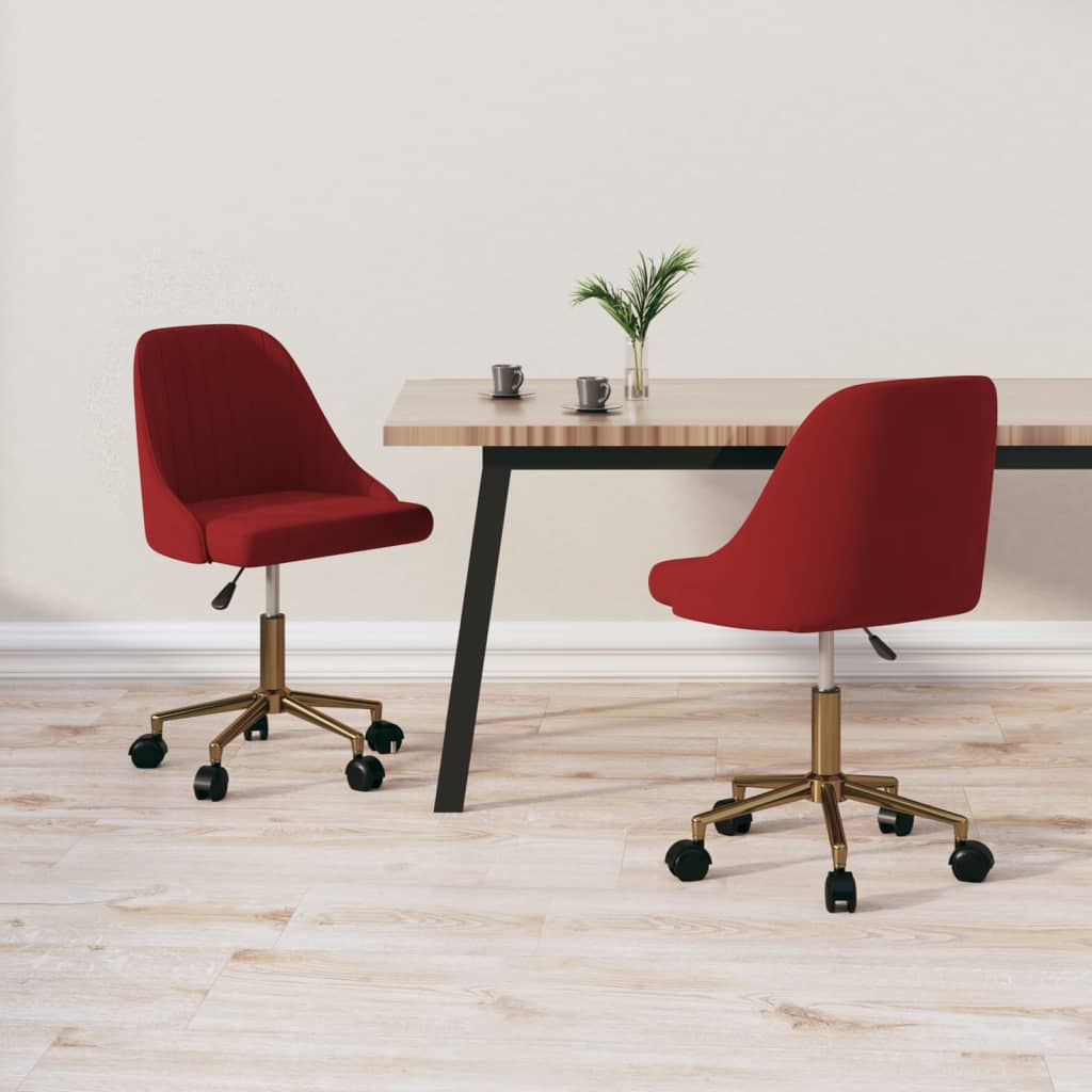 Esszimmerstühle 2 Stk. Drehbar Weinrot Samt