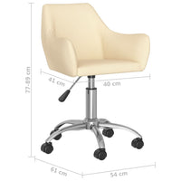 Thumbnail for Esszimmerstühle 2 Stk. Drehbar Creme Stoff