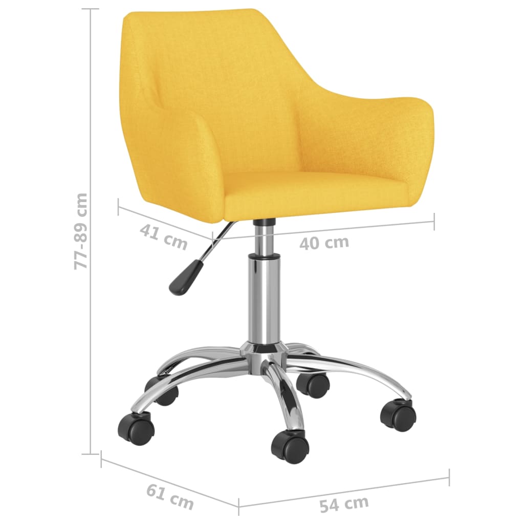 Esszimmerstühle 2 Stk. Drehbar Gelb Stoff