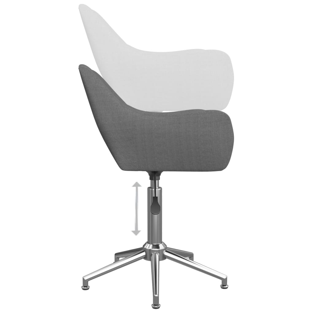 Esszimmerstühle 2 Stk. Drehbar Hellgrau Stoff