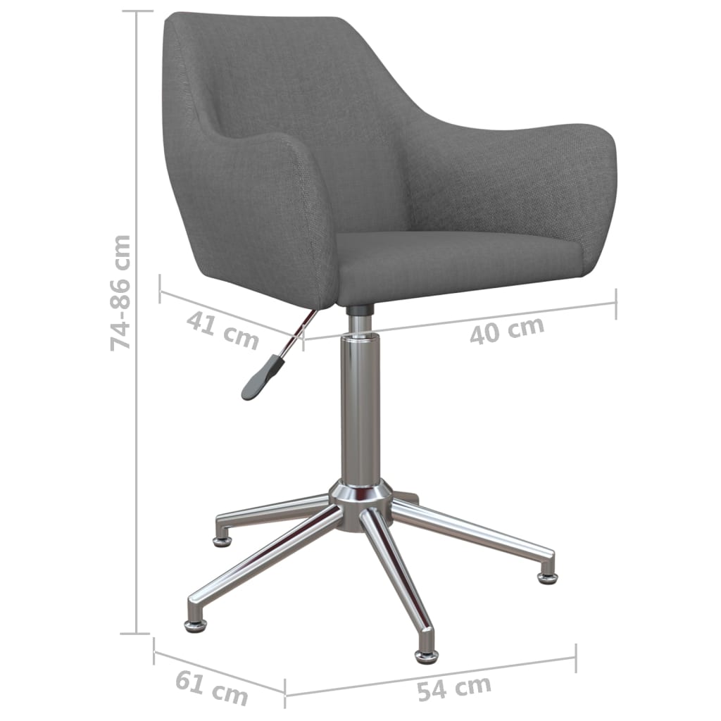Esszimmerstühle 2 Stk. Drehbar Hellgrau Stoff