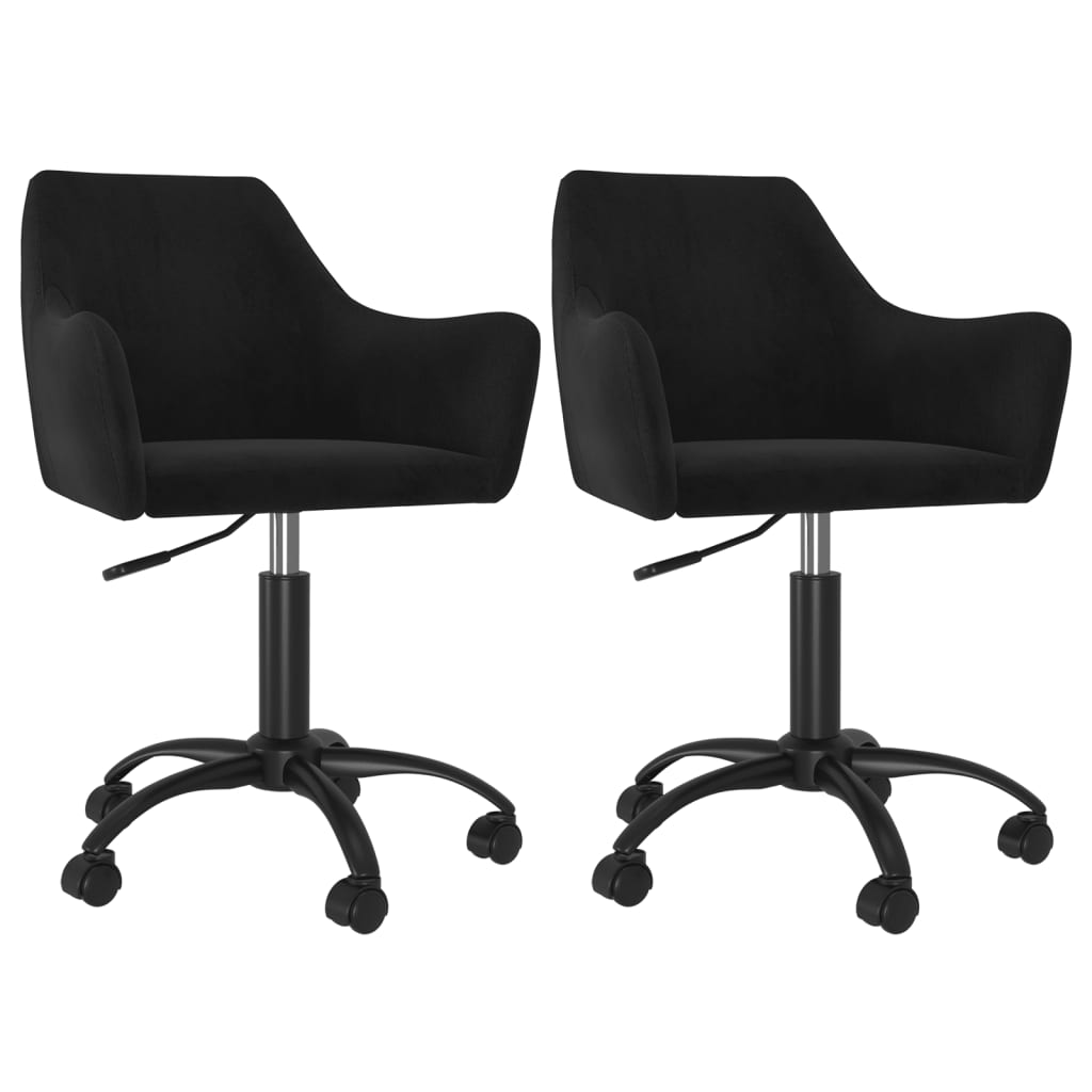 Esszimmerstühle 2 Stk. Drehbar Schwarz Samt