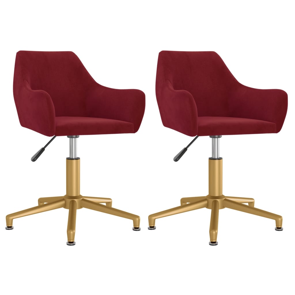 Esszimmerstühle 2 Stk. Drehbar Weinrot Samt