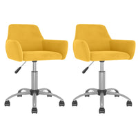 Thumbnail for Esszimmerstühle 2 Stk. Drehbar Gelb Samt