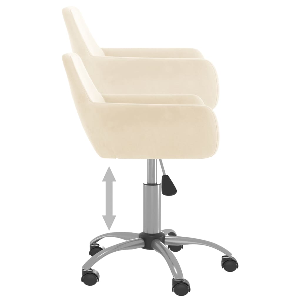 Esszimmerstühle 2 Stk. Drehbar Creme Samt