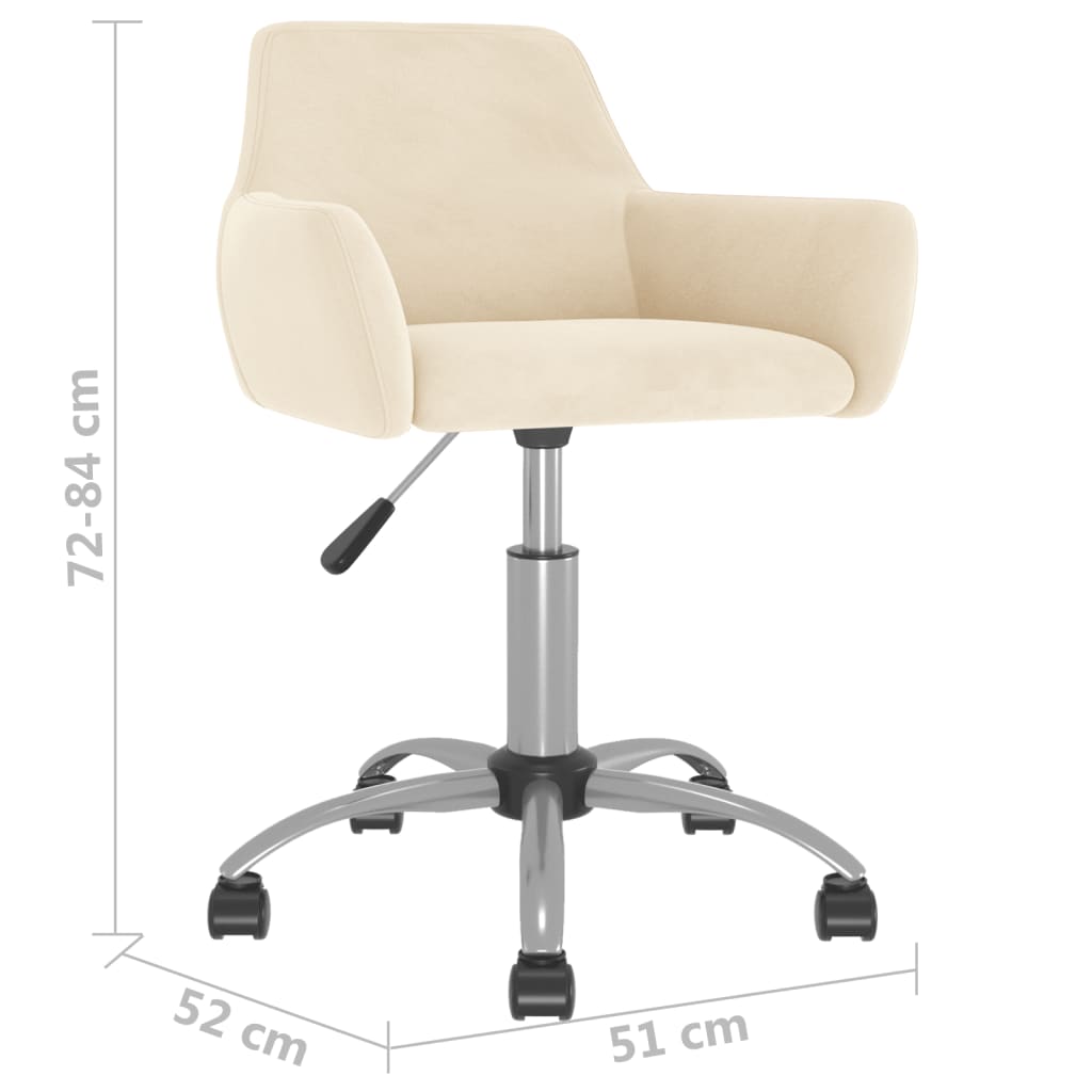 Esszimmerstühle 2 Stk. Drehbar Creme Samt