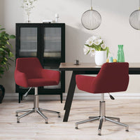 Thumbnail for Esszimmerstühle 2 Stk. Drehbar Weinrot Samt