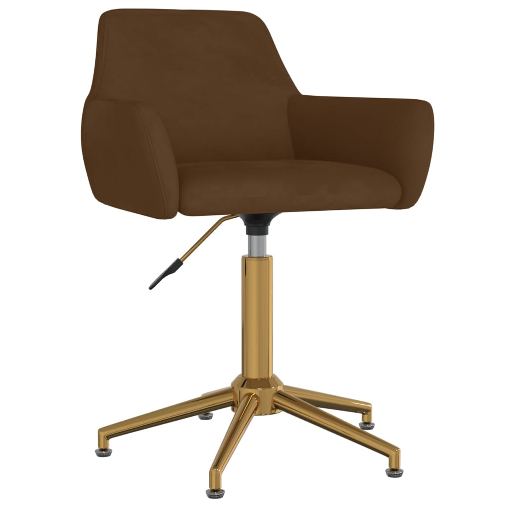 Esszimmerstuhl Drehbar Braun Samt