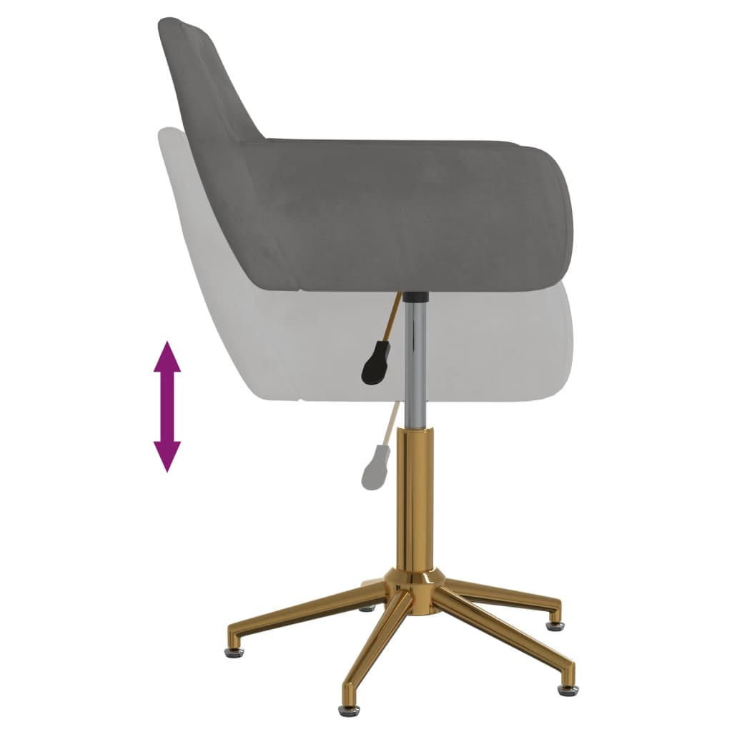 Esszimmerstühle 2 Stk. Drehbar Dunkelgrau Samt