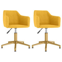 Thumbnail for Esszimmerstühle 2 Stk. Drehbar Gelb Samt