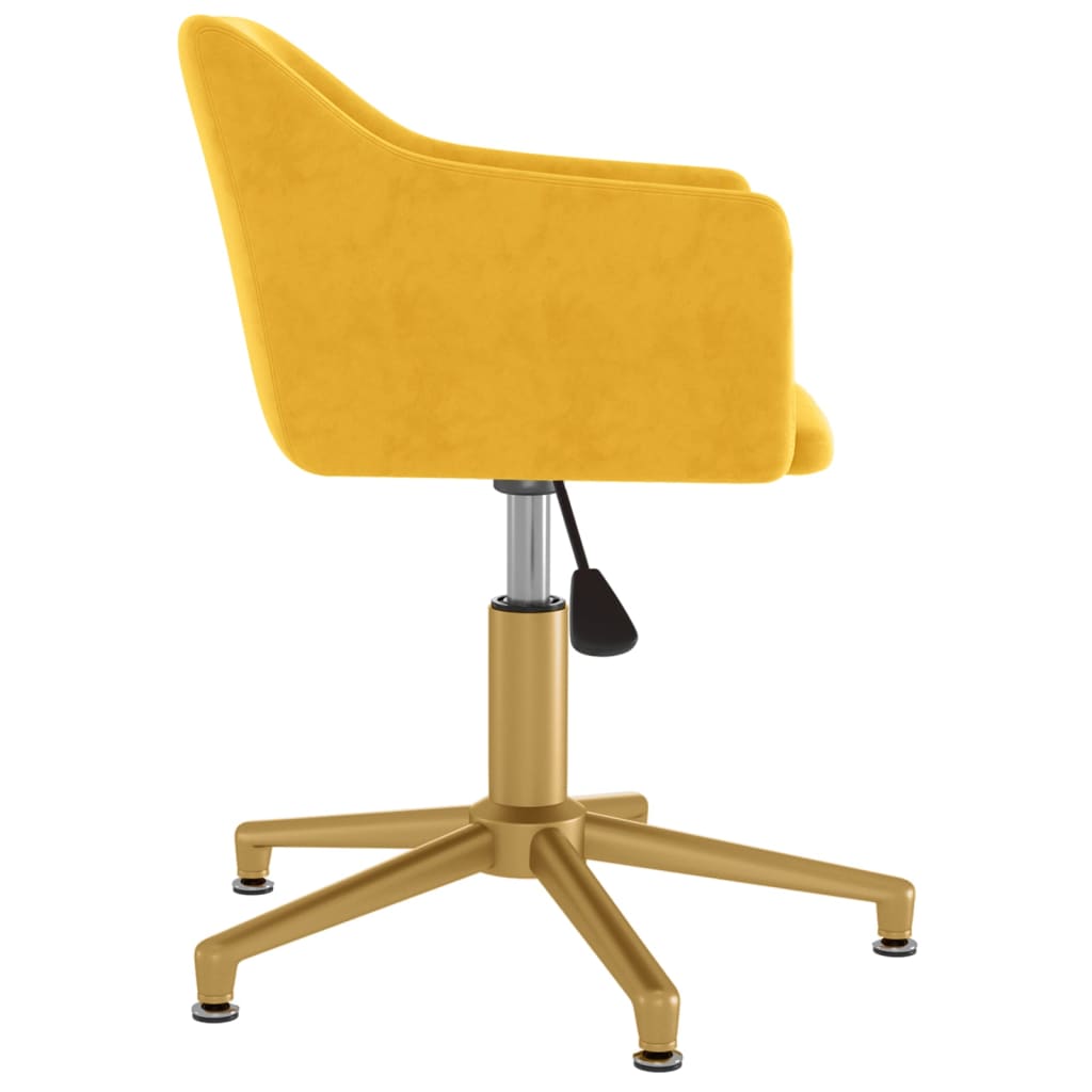 Esszimmerstühle 2 Stk. Drehbar Gelb Samt