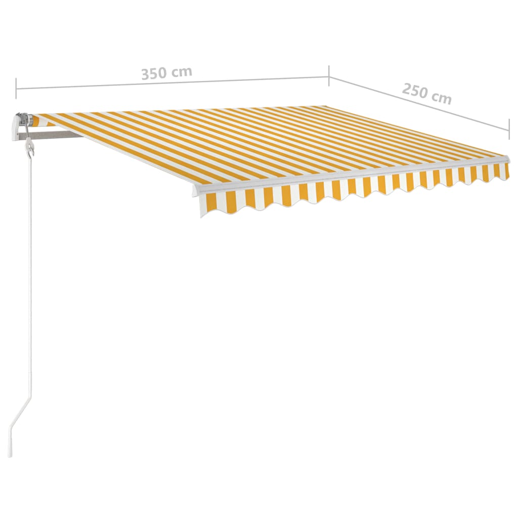 Gelenkarmmarkise Einziehbar 350x250 cm Gelb und Weiß