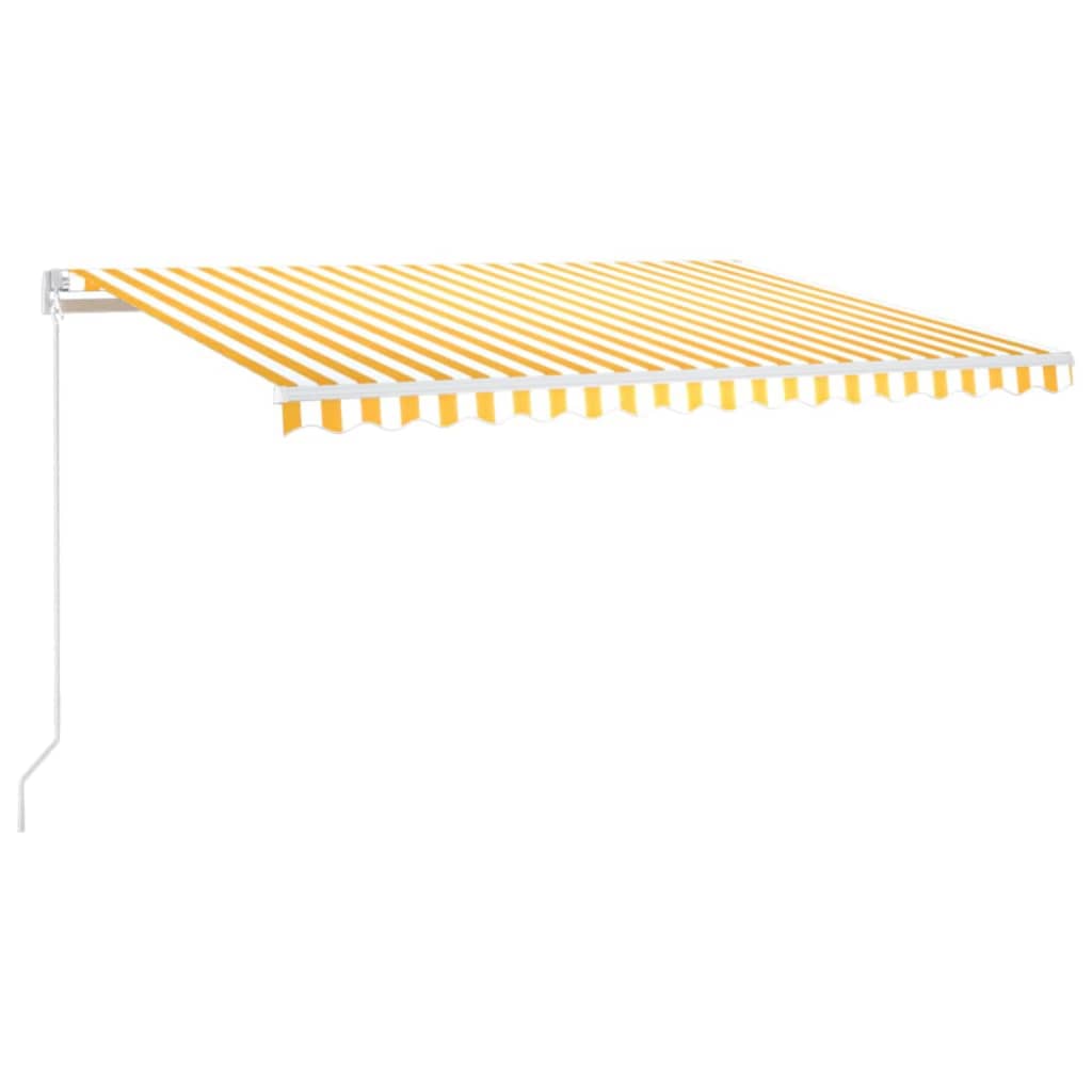 Gelenkarmmarkise Einziehbar 450x300 cm Gelb und Weiß