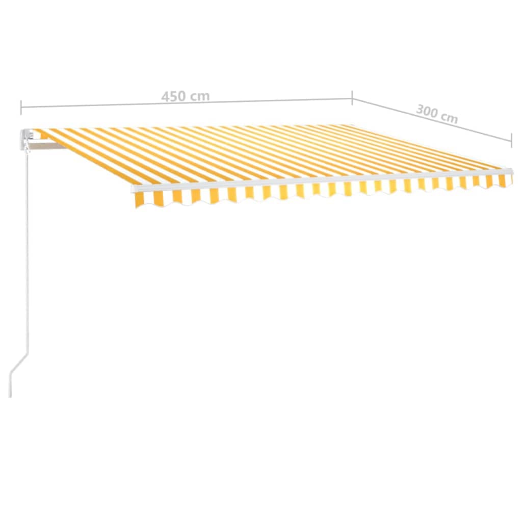 Gelenkarmmarkise Einziehbar 450x300 cm Gelb und Weiß
