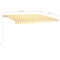 Thumbnail for Gelenkarmmarkise Einziehbar 450x300 cm Gelb und Weiß