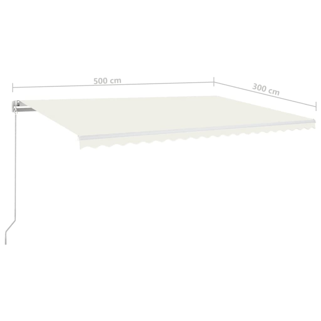 Gelenkarmmarkise Einziehbar 500x300 cm Creme