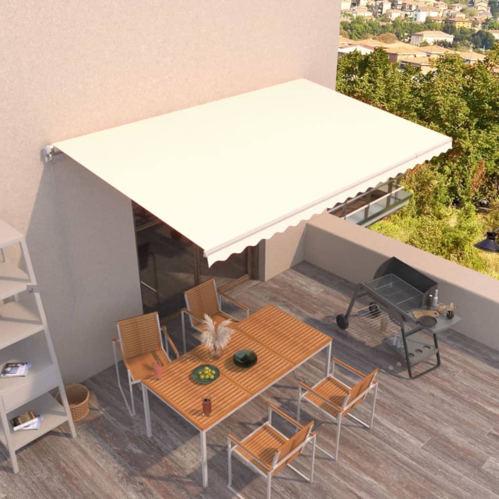 Gelenkarmmarkise Einziehbar 500x300 cm Creme