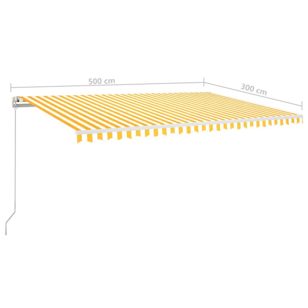 Gelenkarmmarkise Einziehbar 500x300 cm Gelb und Weiß