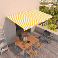 Thumbnail for Gelenkarmmarkise Einziehbar 500x300 cm Gelb und Weiß