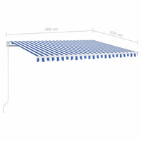 Thumbnail for Gelenkarmmarkise Einziehbar 400x350 cm Blau und Weiß