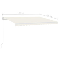 Thumbnail for Gelenkarmmarkise Einziehbar 400x350 cm Creme