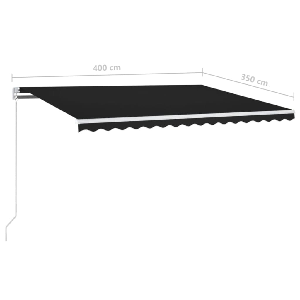 Gelenkarmmarkise Einziehbar 400x350 cm Anthrazit