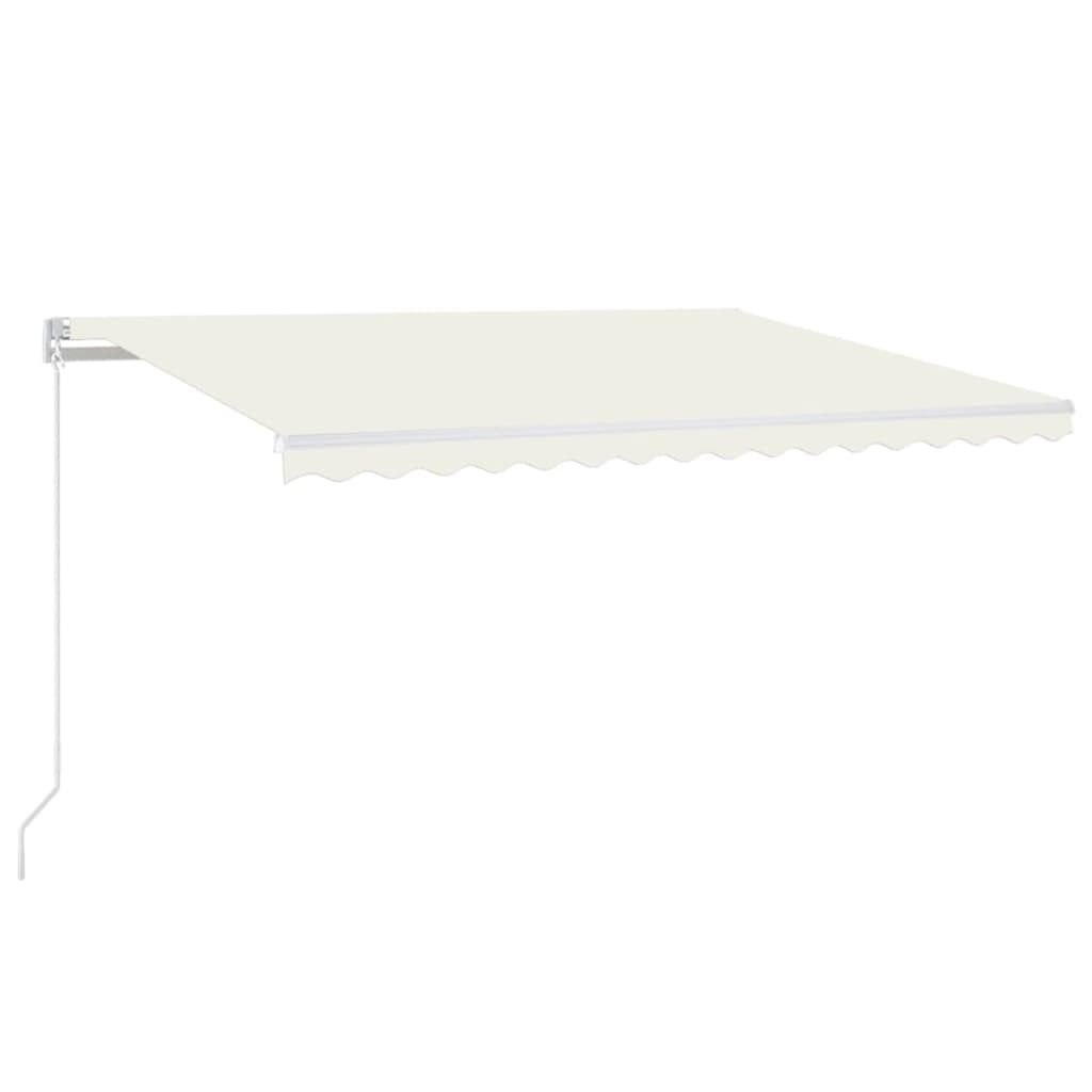 Gelenkarmmarkise Einziehbar mit LED 400x350 cm Cremeweiß