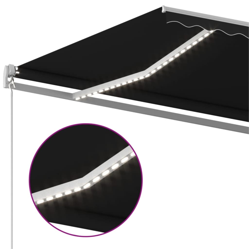 Gelenkarmmarkise Einziehbar mit LED 400x350 cm Anthrazit