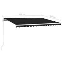 Thumbnail for Gelenkarmmarkise Einziehbar mit LED 400x350 cm Anthrazit