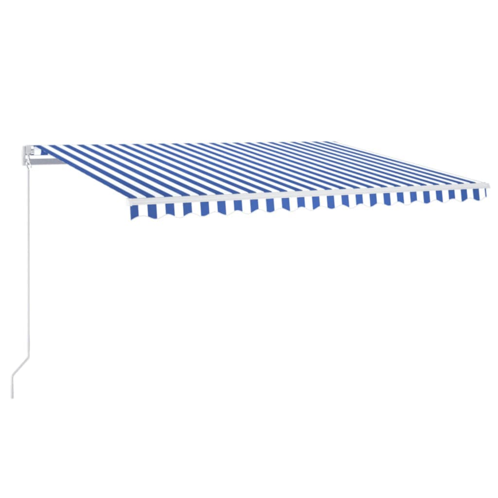 Gelenkarmmarkise Einziehbar 450x350 cm Blau und Weiß
