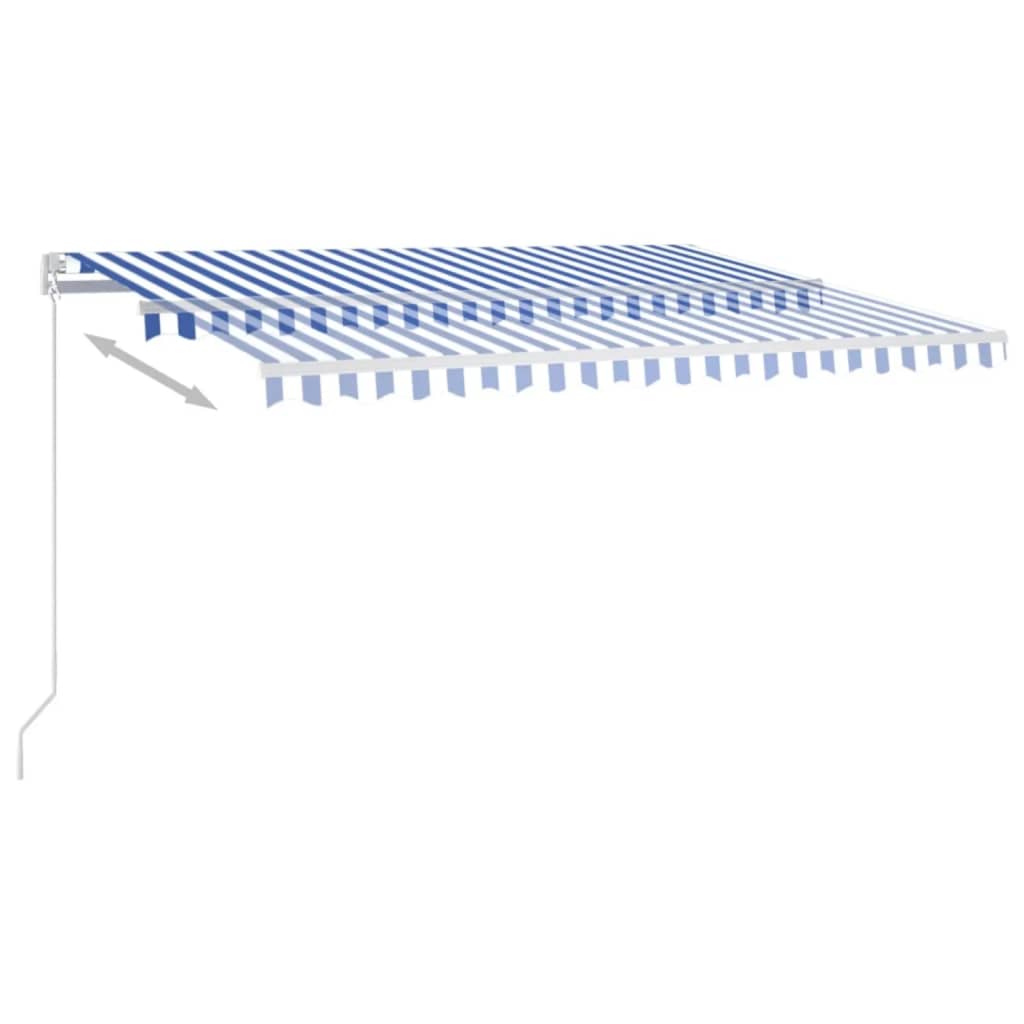 Gelenkarmmarkise Einziehbar 450x350 cm Blau und Weiß